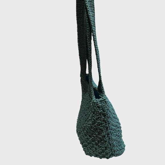 Liz Claiborne Vintage Small Micro Handbag Satchel Tote Crocheted Mesh Knit - Picture 2 of 11